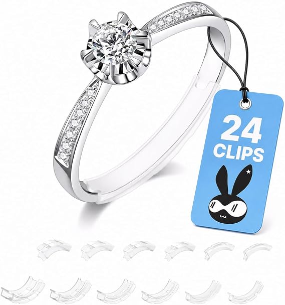 Invisible Ring Sizer Adjuster, 24 Pack, 12 Sizes for Loose Rings, Women Men