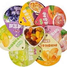 Peeled fruit gummies, mixed 7-flavor candy gift pack, assorted juice candies, white peach grape mango flavor soft candy, candied fruits, wedding sugar, instant fudge, sweet snack, desserts (4 packs)