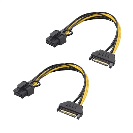 Cable Matters 2-Pack SATA to 6+2-Pin Power Cable, 7 inches
