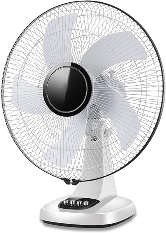 Rechargeable Fan, Table Fan, Camping Fan, Travel Fan, Battery Operated, 7-12 H Running Time, Standing Fan, Oscillating Cooling (Gold)