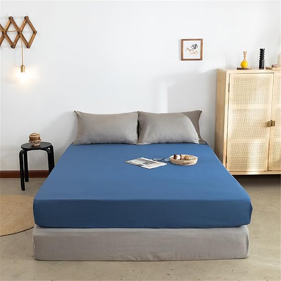 Mattress Protector, Waterproof Noiseless Mattress Cover with Deep Pocket for 6-18 inches Mattress, 100% Brushed Microfiber, for Kids Teenager Bedroom, College Dorm (Blue,Twin)