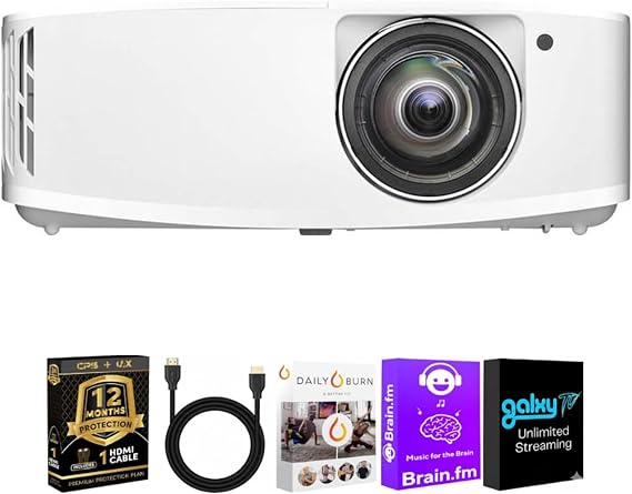Optoma UHD35STx 4K UHD Short Throw Projector Bundle with HDMI Cable