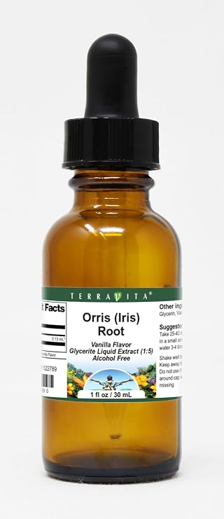 Orris (Iris) Root Glycerite Liquid Extract (1:5) - Vanilla Flavored (1 oz, ZIN: 522789)