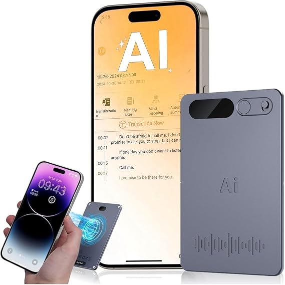 VEXAL AI Voice Recorder, 64GB Digital Voice Recorder | 360 Microphone, Voice Activated, For Meeting, Lecture, Interview, Noise Reduction, Long Battery Life