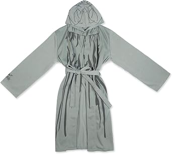 Doctor Who Weeping Angel Adult Jersey Bath Robe | Officially Licensed Doctor Who Sleeping Robe Grey, Small-Medium