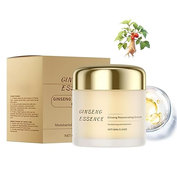 Grospe Ginseng Rejuvenating Cream - Anti-Aging Moisturizer with Ginseng Essence & Hyaluronic Acid for Wrinkles & Deep Hydration - 2.12 Oz