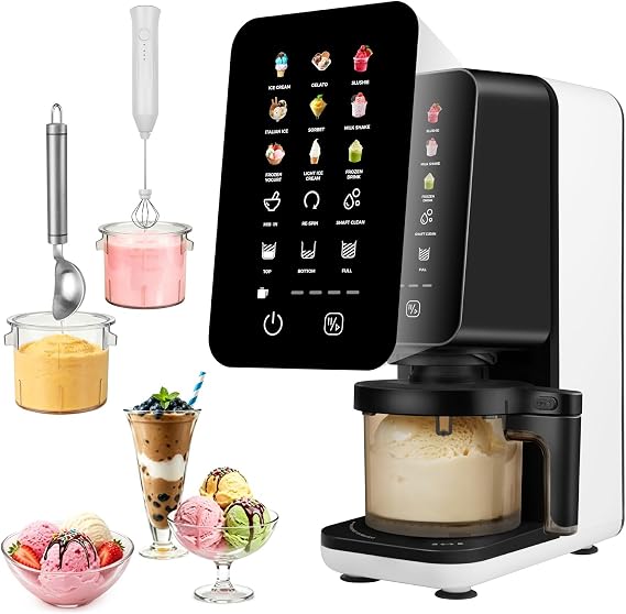 12 In 1 Ice Cream Machine, Electric Soft Serve Ice cream maker machine for Home & Office, Gelato, Slushie, Italian Ice, Sorbet, Milk Shake, FrozenYogurt, Light Ice Cream, Soft Serve Ice Cream Machine