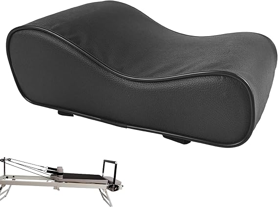 Pilates Head Cushion, Pilate Head and Neck Support Pillow, Black PU Leather Cushion for Pilates Reformer Accessories, Assist Headrest Neck Reformers Support for Home Gym Sports