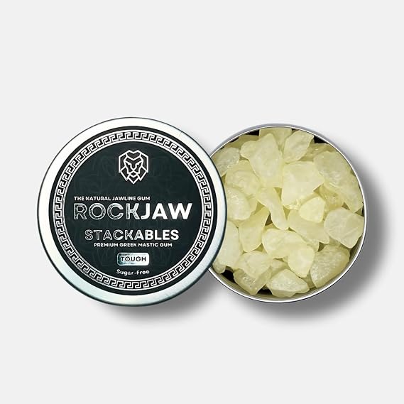 ROCKJAW Premium Tough Jawline Mastic Gum | Stackables | Re-Chewable, Hand-Picked Mastic Gum Crystals | 100% Natural | Aspartame-Free | Sweetener-Free | Sugar-Free