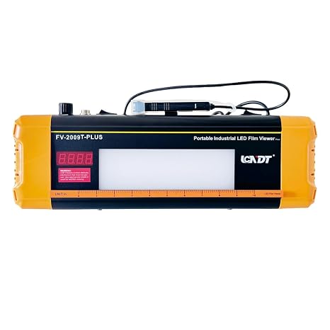 FV-2009T-PLUS Portable LED X-Ray Film Viewer with Built-in Densitometer | 20060mm viewing window, 120,000cd/m2 luminance & up to 5.0D density measurement for industrial NDT inspection