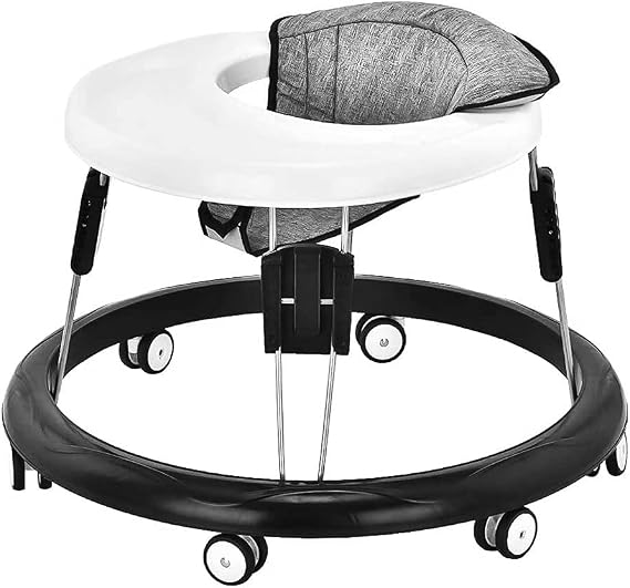 KITCISSL Baby Walkers for Boys/Girls, Baby Walker Premium Infant Toddler Walkers for Babies with Adjustable Bouncy Seat/Universal Wheels/Easy Clean Tray, Legs Exersaucer Helper (Color : Grey A)