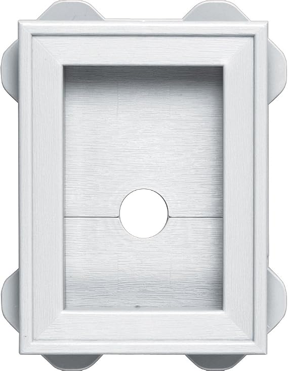 Builders Edge 130130003001 1.3003E+11 Wrap Around Utility Block, 3 X 4-3/4 in Inner, 5 X 6-3/4 in Outer Dimension, White