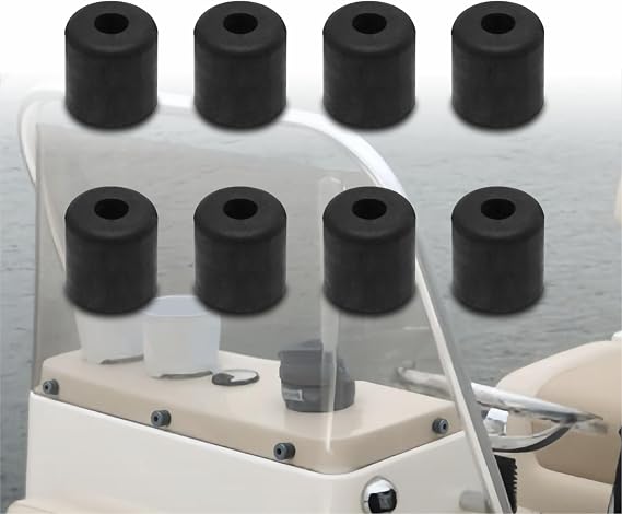 Boat Windshield Bumpers - 1" Domed Rubber Windscreen Grommets for Boat Marine Fishing Yacht Hardware, 8 Pack