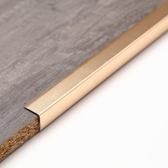 Trimold Matte Gold Aluminum Peel and Stick L Molding Corner Guards with 90 Angle for Wall Door Frame Cabinet Baseboard Protection and Decoration, 35.4in x 0.8in (3Pcs)