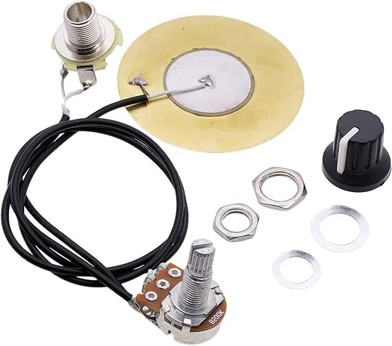Acoustic Guitar Pickup With 6.35mm Output Guitar Piezo Pickup Preamp Amplifier Tuner Replacement Piezo Transducer