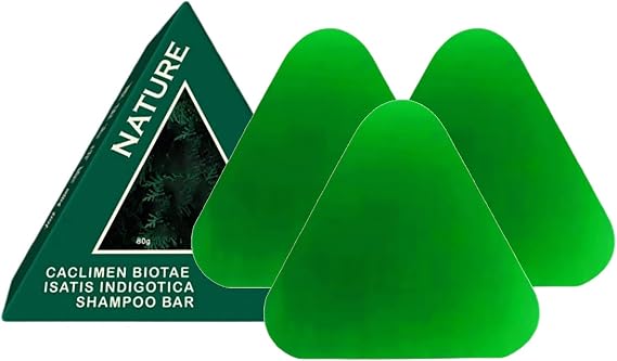 Nature Triangle Shampoo Bar, Nature Seven Green Soap Shampoo - Natural Plant Shampoo Bar for Gentle Cleaning & Care, Strengthens and Smooths Hair, for Men and Women (3 Pieces)