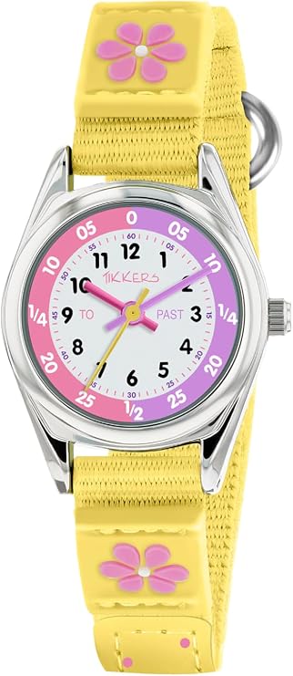 Tikkers Girls Quartz Watch, Analogue Classic Display and Textile Strap TK0155