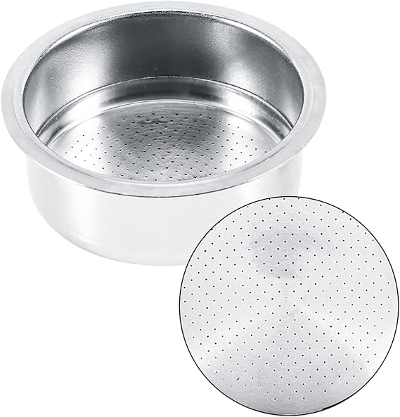 Stainless Steel Coffee Pressurized Filter Basket Strainer, 54mm Double Layer Coffee Basket Filters Portafilter Basket Reusable Coffee Machine Strainer Bowl for Espresso Machines