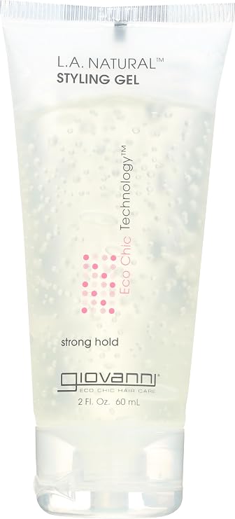 GIOVANNI L.A. Natural Styling Gel, Strong Hold, Frizz-Free, 2 oz | Eco Chic Technology, Grapefruit Seed Extract, Aloe Vera Leaf Juice, Vitamins & Minerals, Nourish Your Hair