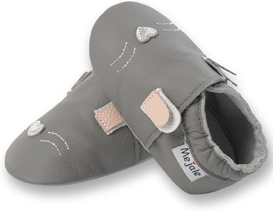 Mejale Baby Shoes Soft Sole Leather Moccasins Cartoon Butterfly Infant Toddler First Walker Slippers