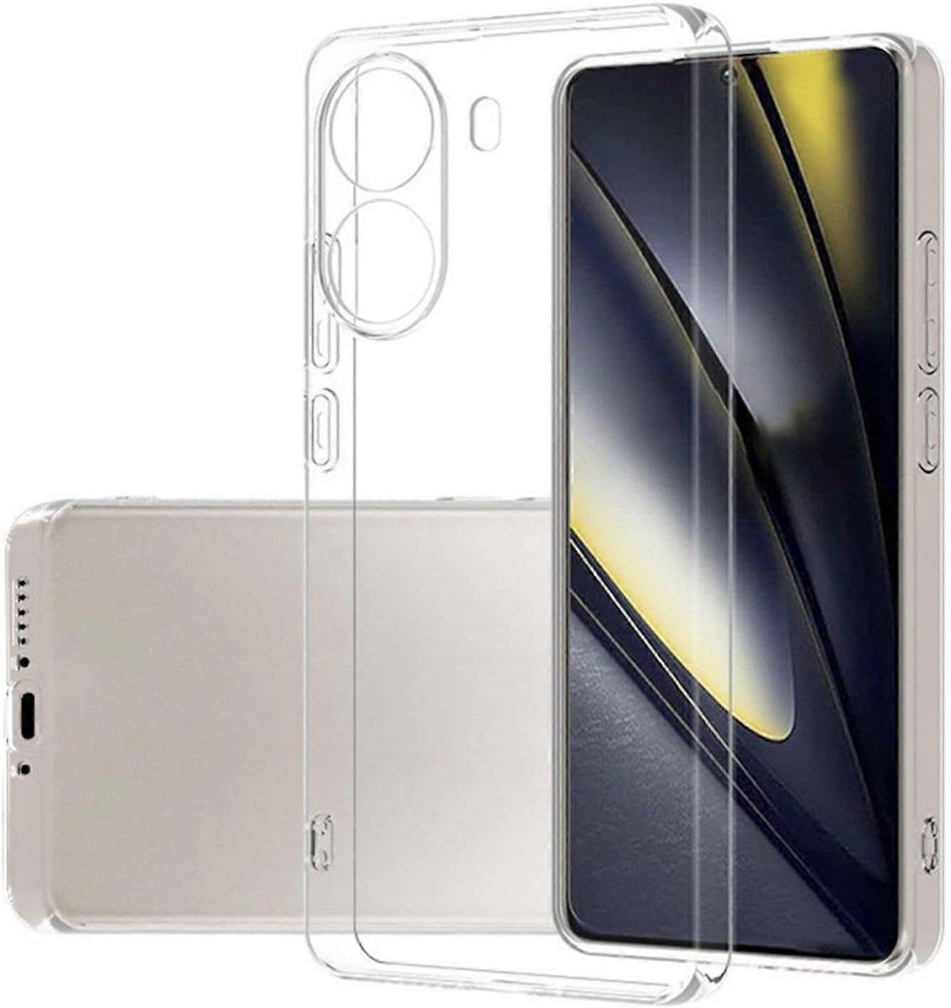 Transparent and Yellowing Resistant Silicone Case Compatible with Poco x7 Pro, Extra Thin and Soft Model Poco x7 Pro