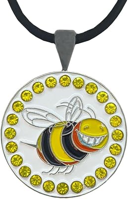 Giggle Golf Bling Bee Golf Ball Marker With Golf Necklace for Women