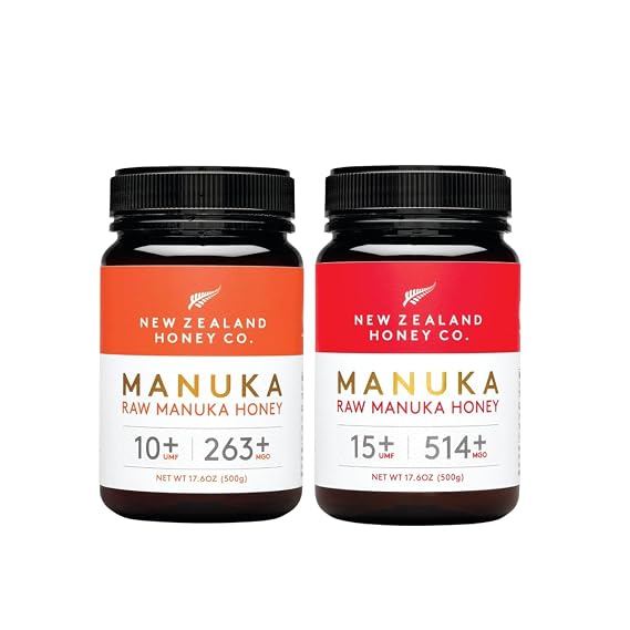 New Zealand Honey Co. Raw Manuka Honey UMF 10+ | MGO 263+ 17.6 oz & UMF 15+ | MGO 514+ 17.6oz, UMF Certified