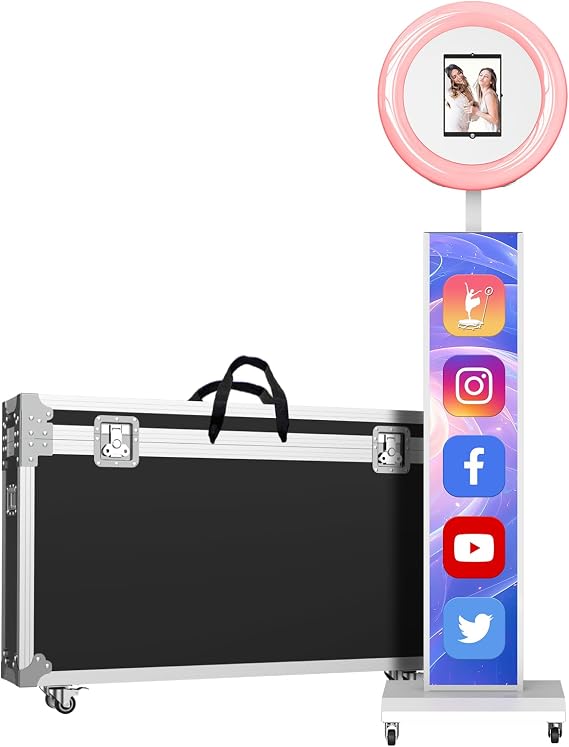 Portable Photo Booth Machine Compatible with Any Ipad,White:Flight Case