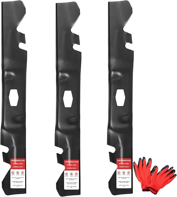 Podoy 742P05086-X 54" Mulching Blades Compatible with Cub Cadet MTD, 3 Pack