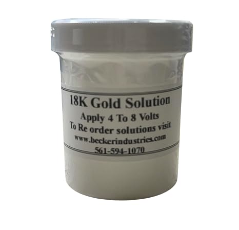 18K Gold Plating Solution, 18k Electroplating Solution, Immersion Plating, 4oz