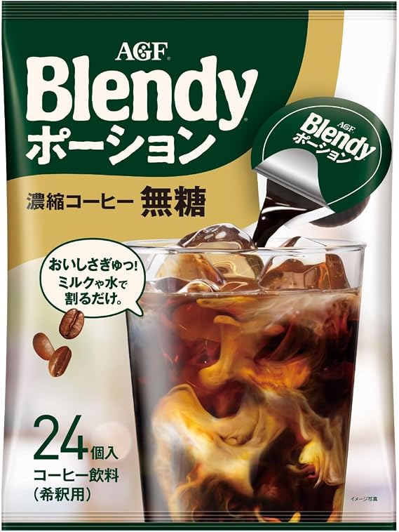 AGF Blendy Portion Concentrated Coffee, Sugar-Free Iced Coffee 24 Pieces x 1