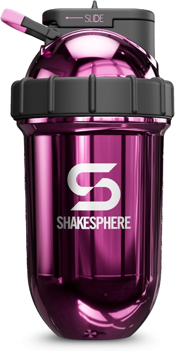 SHAKESPHERE 24oz Stainless Steel Protein Shaker, Insulated, Mirrored Pink