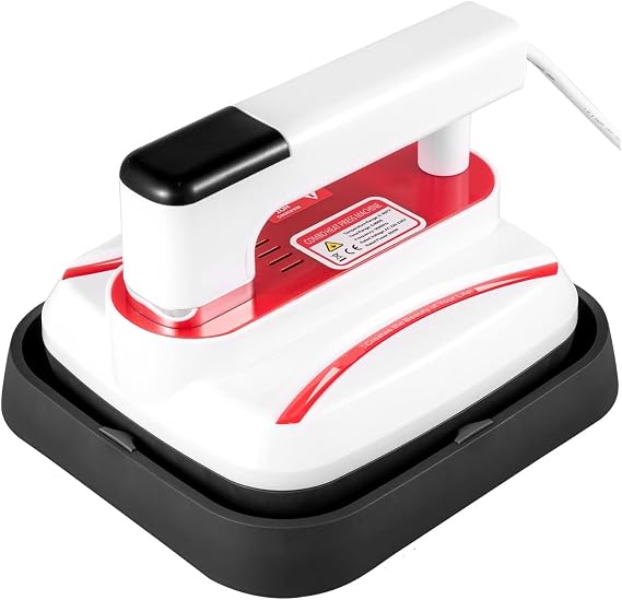 Heat Transfer Pre Body Portable Press 7x8Inch/ 12x10Inch Digital Mini Easy Sublimation Machine with T-Shirt Sensitive Touch Screen DIY(Red(Red (7x8 Inch))