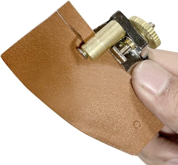 Moofey Leather Strap Cutter, Leather Cutter Splitter, Belt Cutter Leather Hand Cutting DIY Craft Tool with 3 Blades