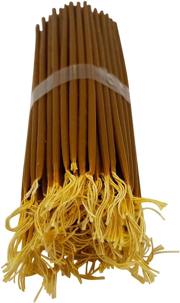 50 Natural Pure BEESWAX TAPER CANDLES 9 Inch Tall Church Jerusalem Holy Land Honey Scented Candle