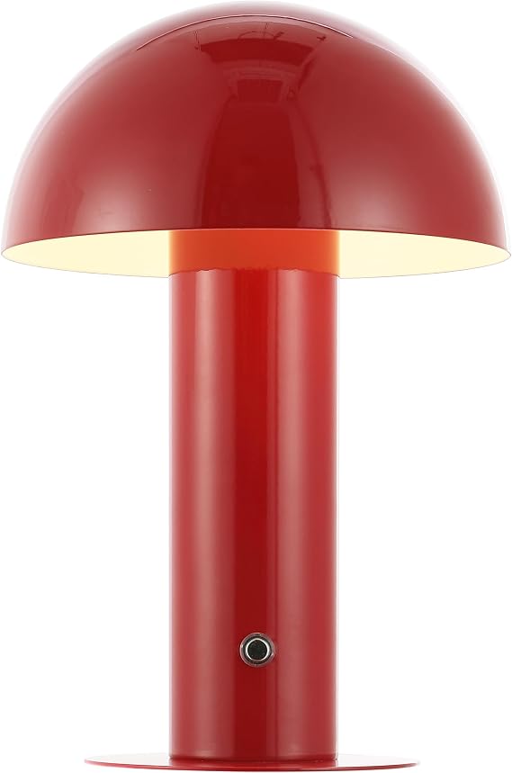 JONATHAN Y Boletus Mushroom Desk Lamp 10.75" Metal LED, Red