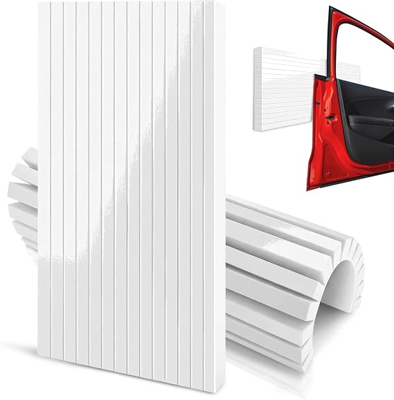 Garage Wall Protector Foam, Wall Column Corner Guard for Parking Garages, Car Door Bumper Protector Reflective Walls Edge Protector Garage Pole Protector Padding for Parking Lot (2, White)