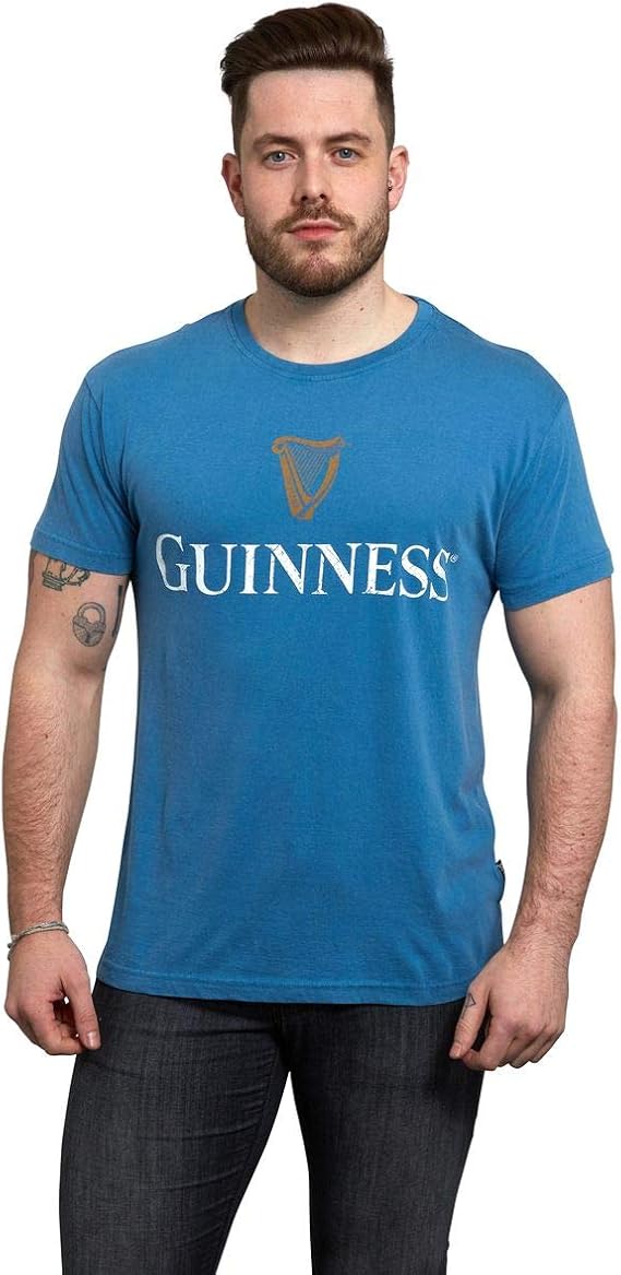 Guinness Harp Premium Irish Beer Shirts for Men | Mens Vintage Shirts with Alcohol Logos | Ireland Beer Gifts