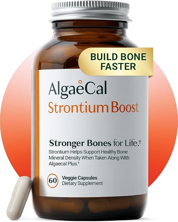 AlgaeCal Strontium Boost for Bone Density & Strength, 60 Caps, 1 Pack