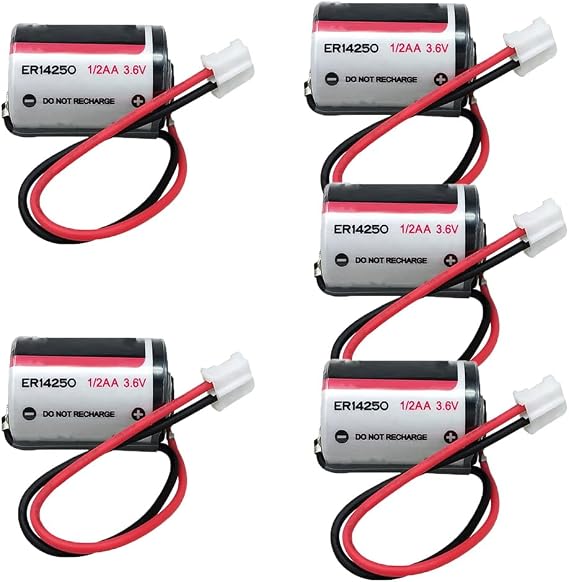 BALOLO (5-Pack) ER14250 3.6V 1200mAh Lithium Battery Compatible with EVE ER14250 1/2 AA LS14250 with White Plug