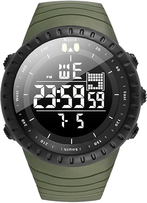 KXAITO Men's Watches Sports Outdoor Waterproof Military Digital Watch Date Multi Function Tactics LED Face Alarm Stopwatch for Men 6256