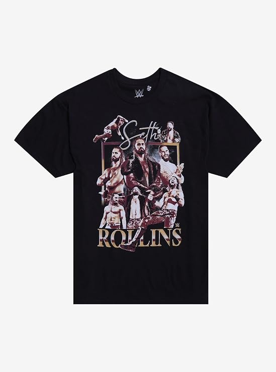 Hot Topic WWE Seth Rollins Collage T-Shirt Black Large