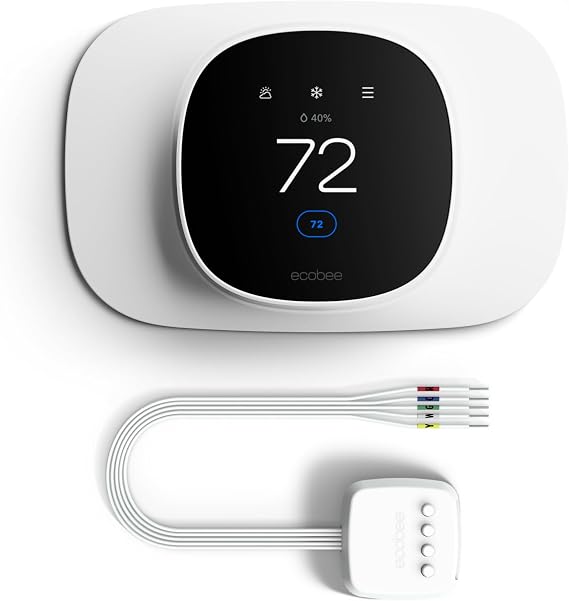 ecobee Smart Thermostat Essential with Trim Plate, Power Extender Kit