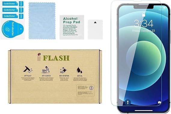 IFLASH (2 Pack) HD Crystal Clear Tempered Glass Screen Protector Compatible for Apple iPhone 13 / iPhone 13 Pro 6.1" 2021 Models - Bubble Free/Case Friendly/Transparent Crystal Clear Version