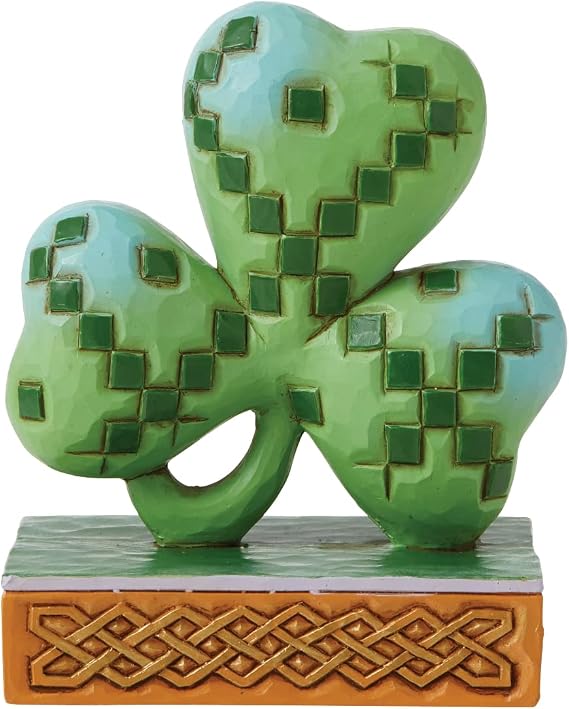 Enesco Jim Shore Heartwood Creek Irish Knot Shamrock Miniature Figurine, 3.5 Inch, Multicolor