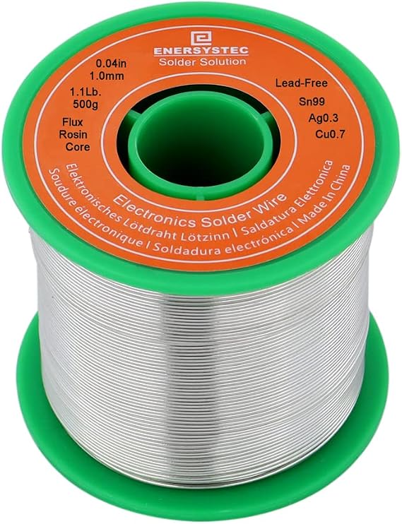 Lead Free Solder Wire Rosin Flux Core 1.1 Pound Electronic Soldering Electrical Activity Solder Diameter 0.04 Gauge 1mm 500g No Lead Electric Solder No Lead Unlead
