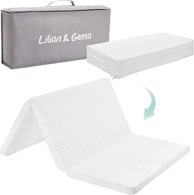 Lilian&Gema Pack and Play Mattress 38x26x1.5, Pack N Play Mattresses Pad for Play Pen and Playard, Premium Foam Playpen Mattress Topper with Washable Cover & Traveling Bag for Baby Toddler