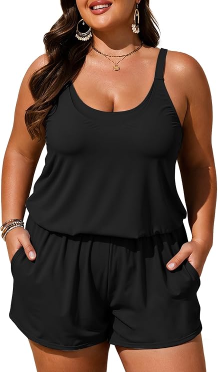 Summer Mae Plus Size Swim Romper One Piece Swimsuit for Women Bathing Suit