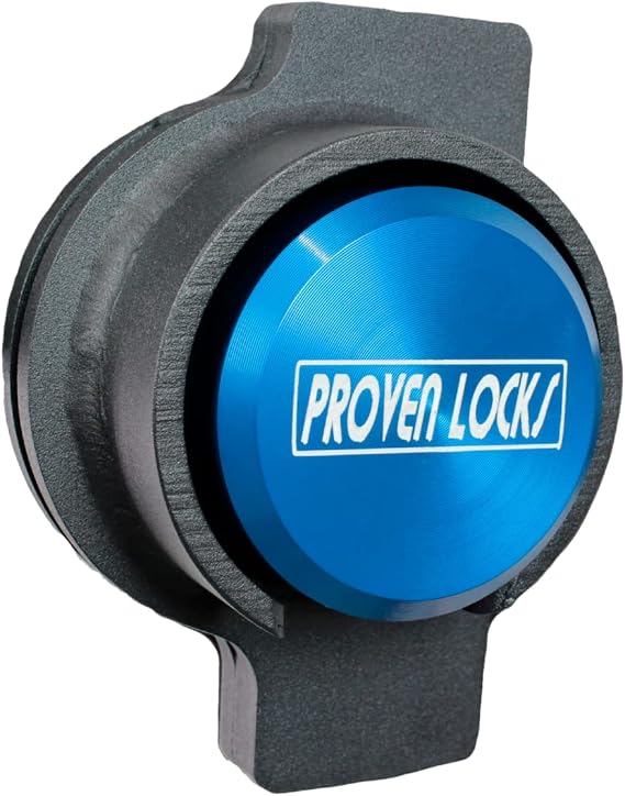 Proven Industries AC-100 Coupler Bolt Lock - Adjustable, Blue | Adjustable coupler fitment, steel construction, Coupler-bolt lock configuration, USA-made.