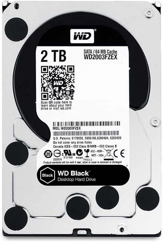 WD WD2003FZEX Black 2 TB 3.5" SATA 64 MB Cache 7200 RPM Hard Drive